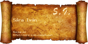Sára Iván névjegykártya